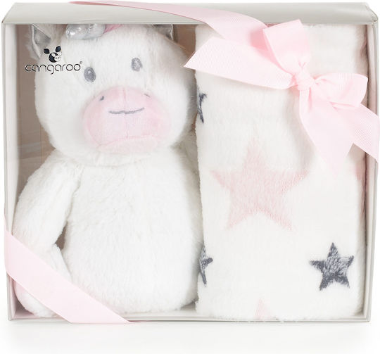 Cangaroo Decke Wickeltücher für Kinderzimmer Unicorn Stars Vlies Rosa 75x90cm