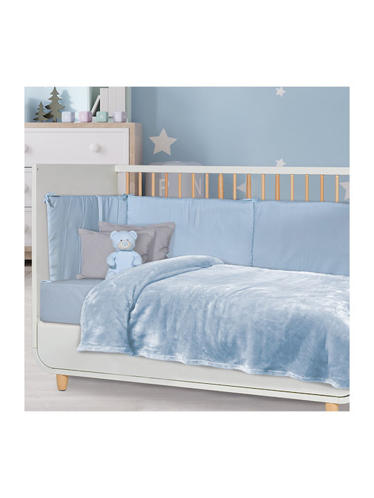 Das Home Blanket Nursery Swaddling Blankets Velvet Light Blue 80x110cm