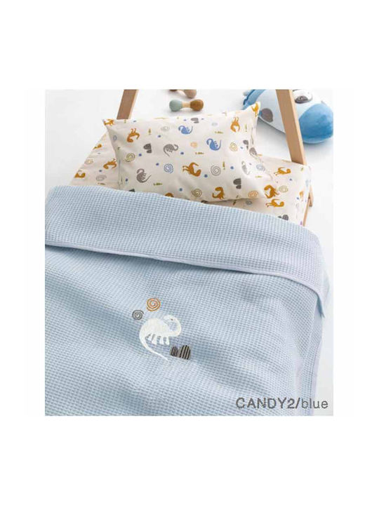 Palamaiki Blanket Nursery Swaddling Blankets Waffle Blue Blue 80x110cm