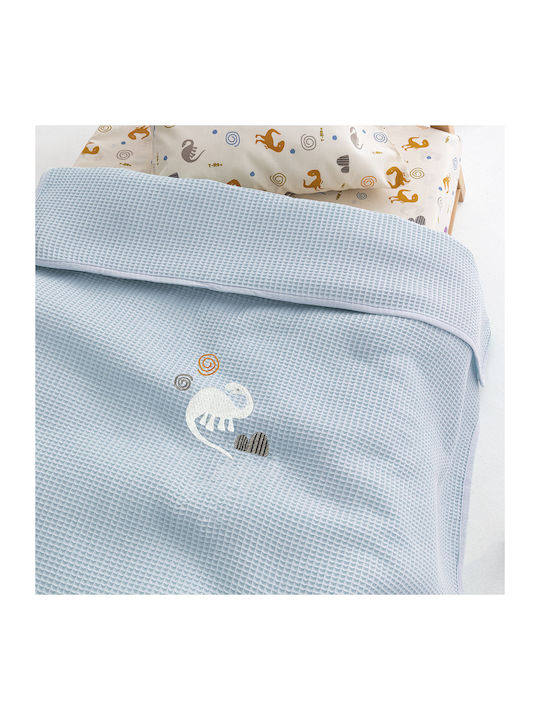 Palamaiki Blanket Nursery Swaddling Blankets Waffle Blue Blue 80x110cm