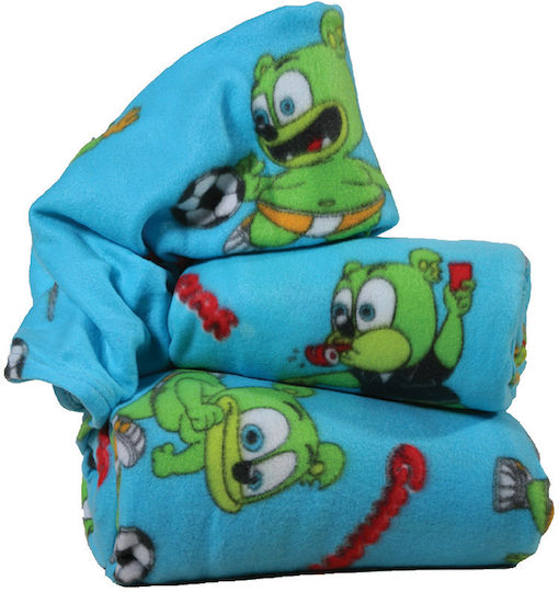 Viopros Одеяло Детско легло Gummy Bear Флийс Тюркоазен Turquoise 115x155см.