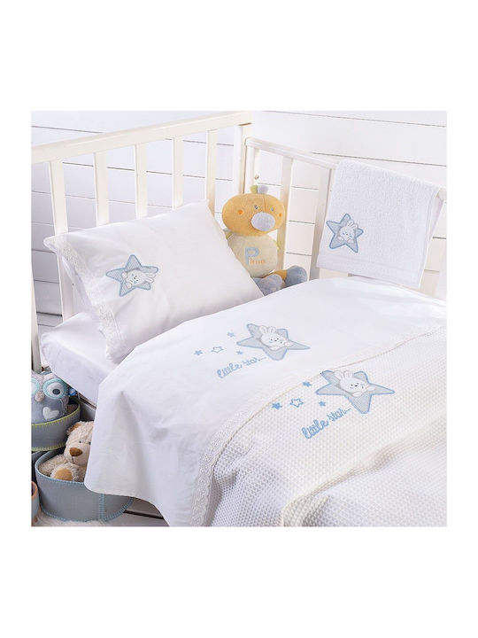 Rythmos Blanket Cot Astro Waffle Light Blue 120x150cm