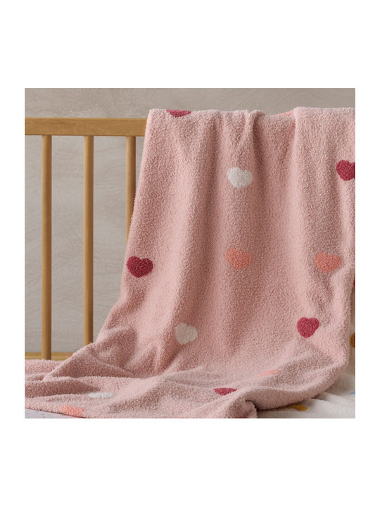 Kentia Κουβέρτα Κούνιας Astero 14 Pink Πλεκτή Ροζ Pink 100x140εκ.