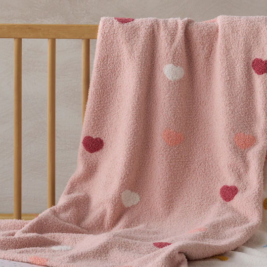 Kentia Decke Kinderbett Astero 14 Pink Gestrickt Rosa Pink 100x140cm