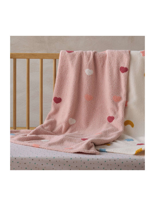 Kentia Κουβέρτα Κούνιας Astero 14 Pink Πλεκτή Ροζ Pink 100x140εκ.