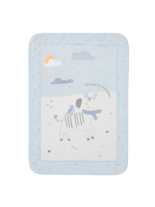Kikka Boo Κουβέρτα Κούνιας Friends Fleece Γαλάζια 110x140εκ.