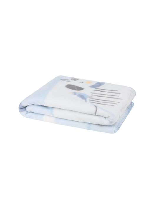 Kikka Boo Κουβέρτα Κούνιας Friends Fleece Γαλάζια 110x140εκ.