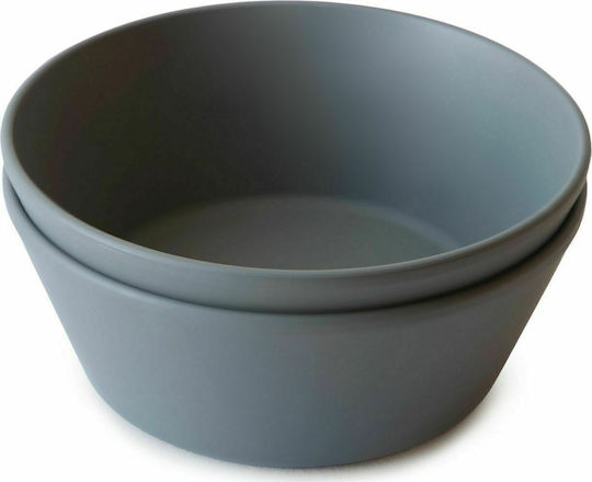 Mushie Παιδικό Μπωλ Φαγητού Dinnerware από Πλαστικό Smoke 2τμχ