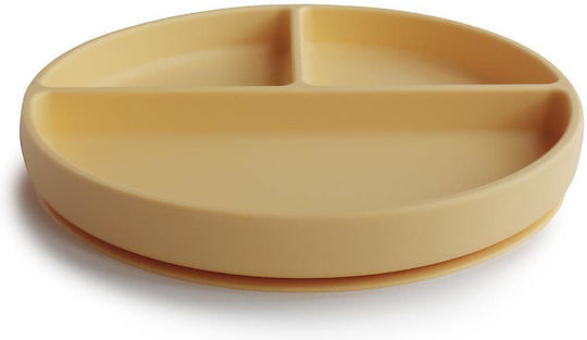 Mushie Baby Food Plate Suction made of Silicone Yellow
