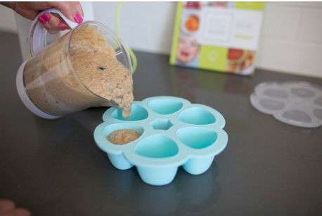 Beaba Bol De Mâncare Pentru Copii Multiportions Din Silicon Albastru