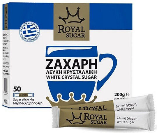Royal Sugar Λευκή Ζάχαρη 200gr 50 Sticks