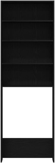vidaXL Επιδαπέδια Ραφιέρα Μπάνιου Ξύλινη 64x24x190cm Μαύρη