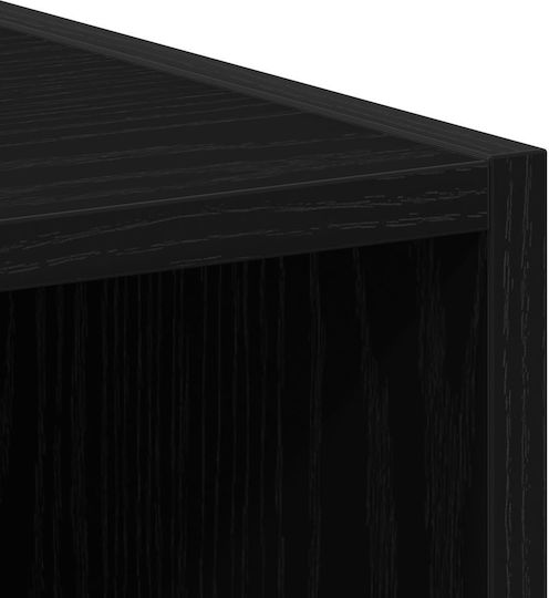 vidaXL Επιδαπέδια Ραφιέρα Μπάνιου Ξύλινη 64x24x190cm Μαύρη