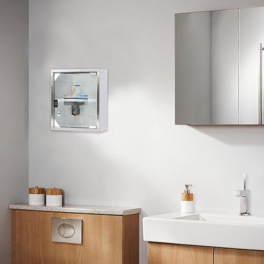 eBest Metal First Aid Cabinet Wall-Mounted with Lock