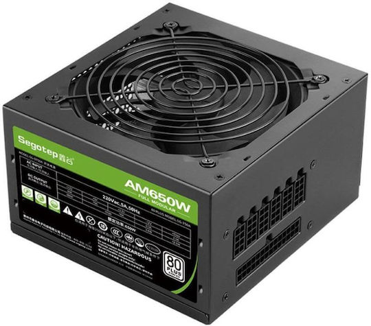 Segotep AM650 650W Μαύρο Τροφοδοτικό Υπολογιστή Full Modular 80 Plus Standard