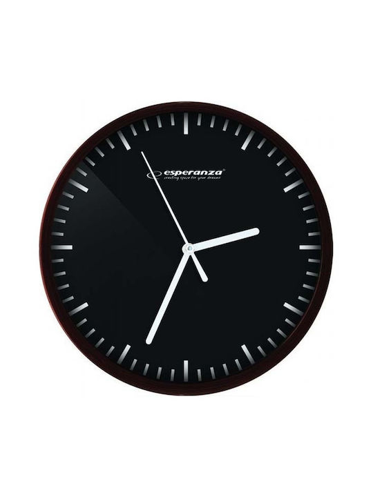 Esperanza Budapest Wall Clock Plastic Black Ø20cm