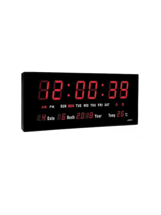 Digital Wall Clock Plastic Black 36x15cm