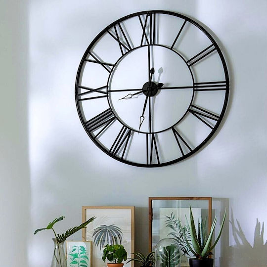 Atmosphera Silent Antique Wall Clock Metallic Black Ø70cm