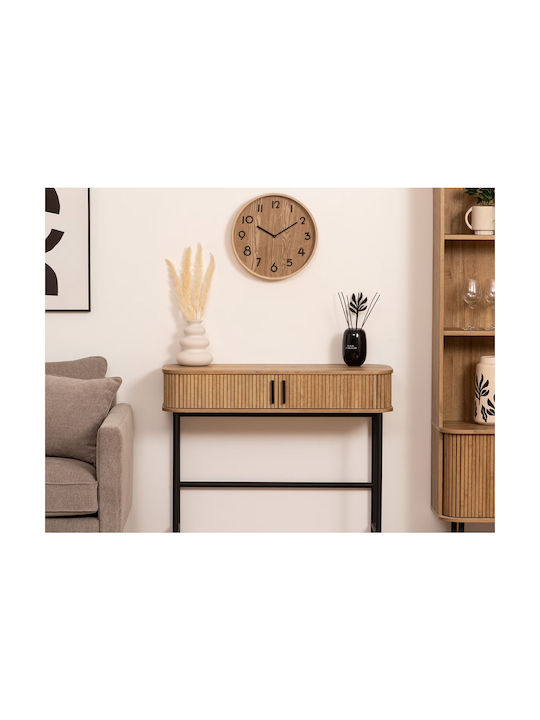Atmosphera Ivana Silent Wooden Wall Clock Beige Ø38cm