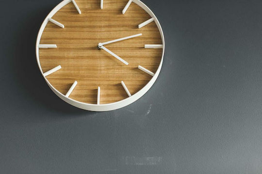 Yamazaki Wall Clock Metallic White Ø26.5cm