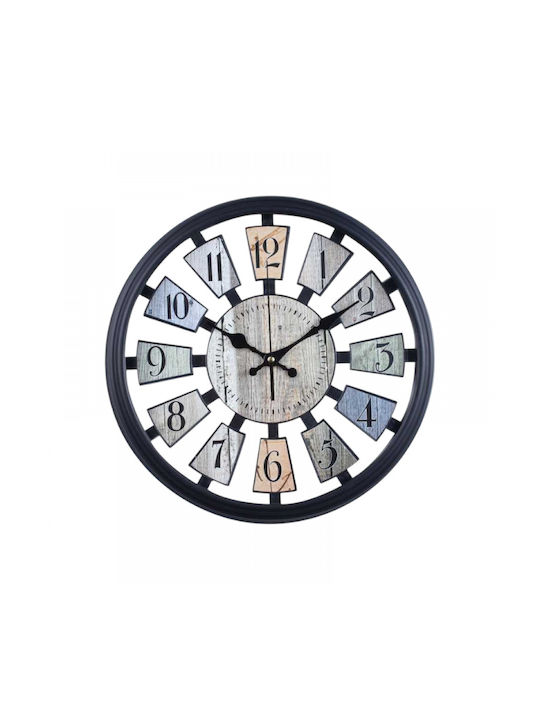 Wanduhr Kunststoff Schwarz Ø43cm