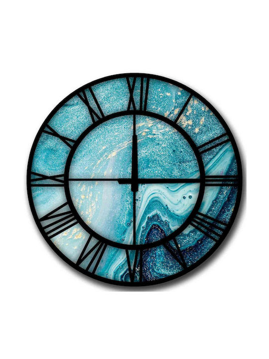 Wallity Wanduhr Kunststoff Black/Blue Ø50cm