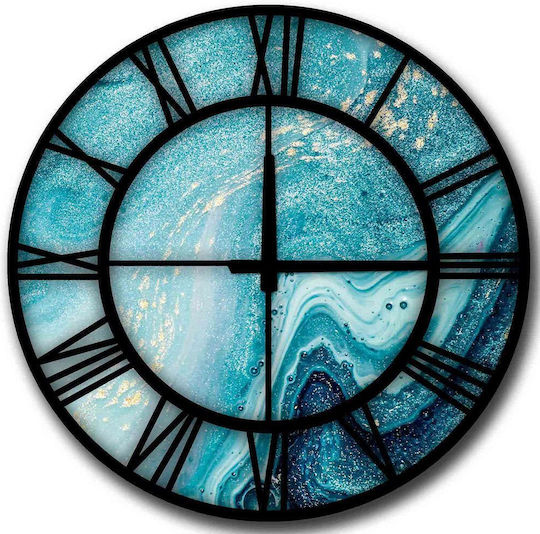 Wallity Wall Clock Plastic Black/Blue Ø50cm