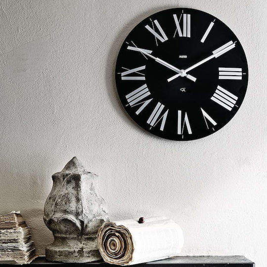 Alessi Ρολόι Τοίχου Πλαστικό Μαύρο Ø36cm Alessi Ρολόι Τοίχου Πλαστικό Μαύρο Ø36cm