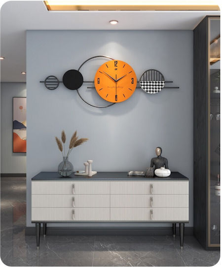 Melina's Collection Wall Clock Metallic Black 80x30cm