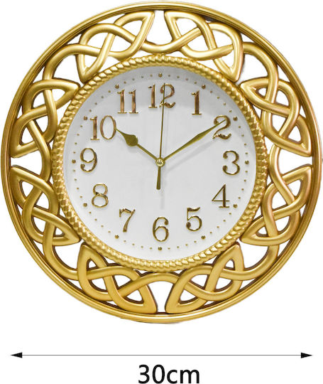 Tpster Wanduhr Kunststoff Gold
