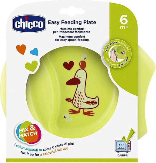 Chicco Baby Food Bowl Warmy Plate made of Plastic Green