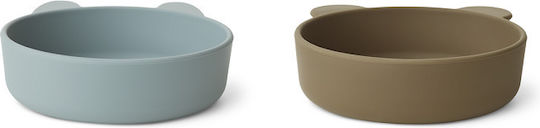 Liewood Baby Food Bowl made of Silicone Blue 2pcs