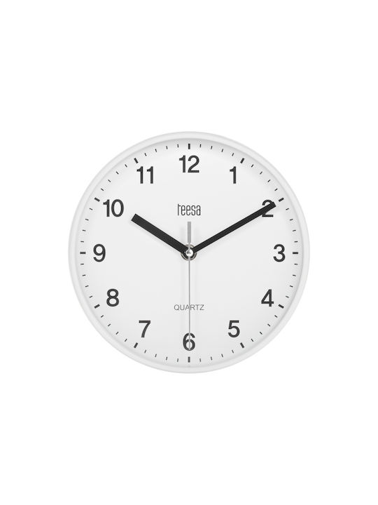 Teesa Wall Clock Plastic White Ø20cm
