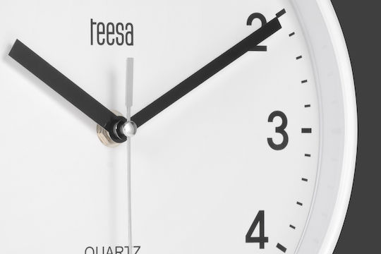 Teesa Ρολόι Τοίχου Πλαστικό Λευκό Ø20cm