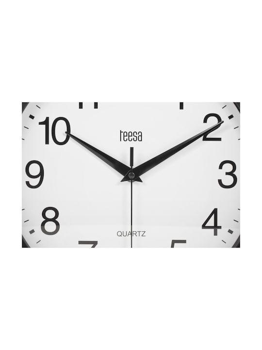 Teesa Ρολόι Τοίχου Πλαστικό Μαύρο Ø25cm