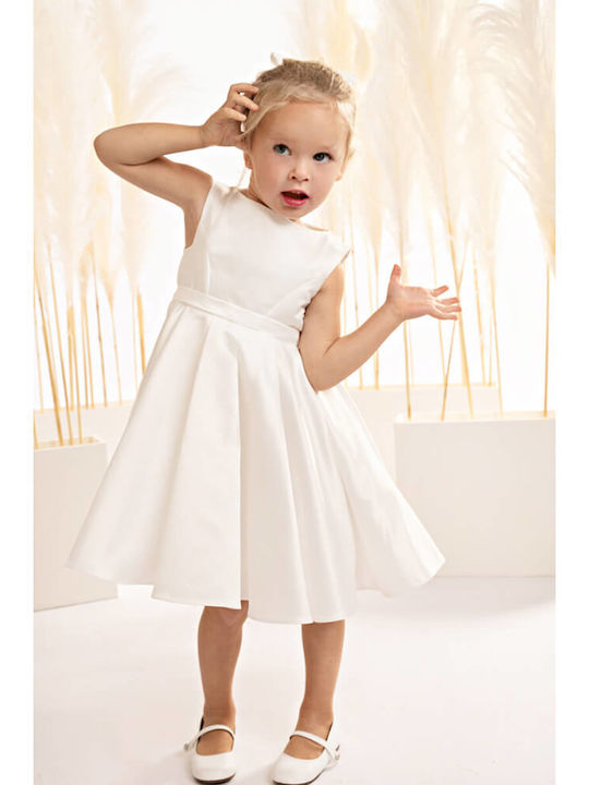 Baby Bloom Λευκό Φόρεμα Βάπτισης