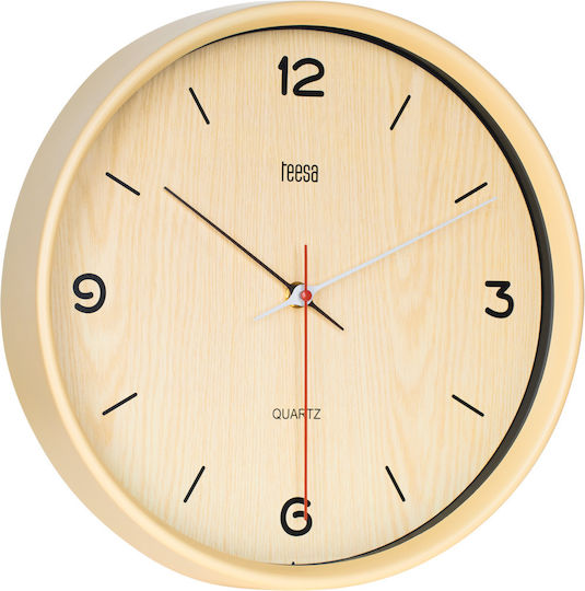 Teesa Wanduhr Kunststoff Braun Ø30cm