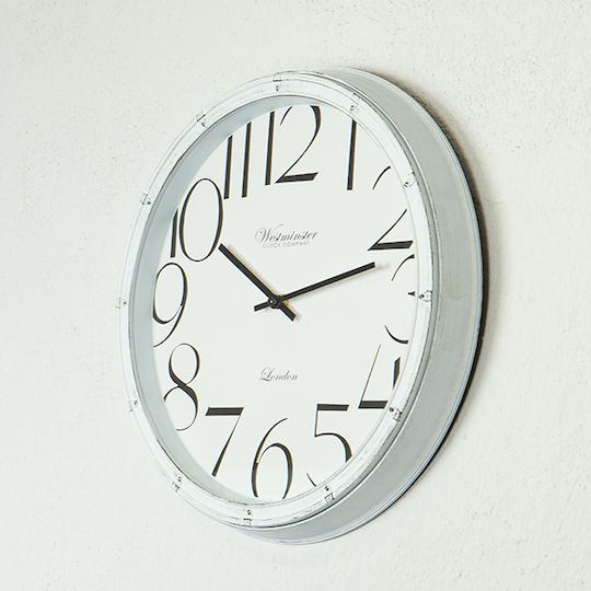 Wall Clock Plastic White Ø40cm