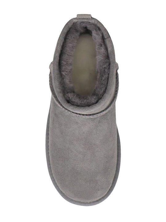Classic Ultra Mini Suede Παιδικά Μποτάκια Γκρι