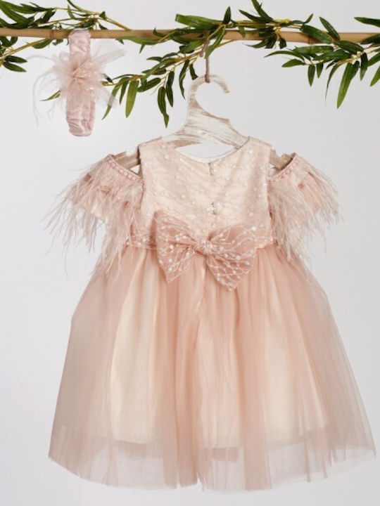 Lollipop Orange Baptism Dress made of Tulle