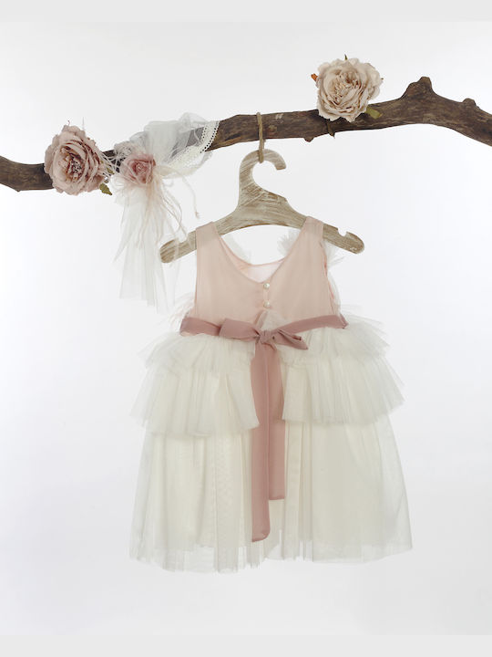 Lollipop Celebrations White - Rotten Apple Baptism Clothing Set with Hair Accessories , Dress & Cardigan made of Tulle 3pcs