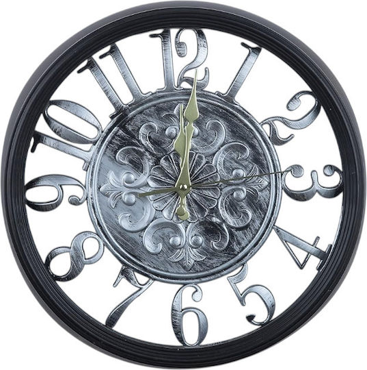 Wall Clock Plastic Brown Ø37cm