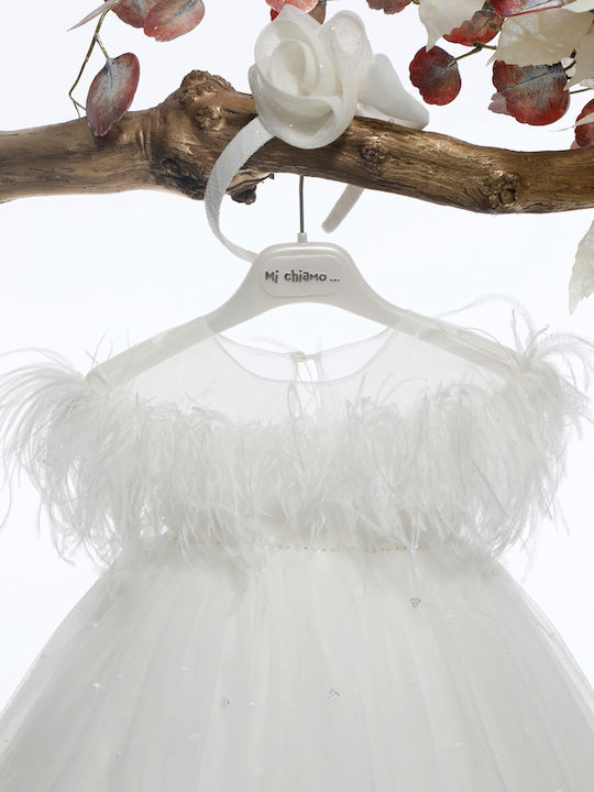 Mi Chiamo Ecru Baptism Dress made of Tulle