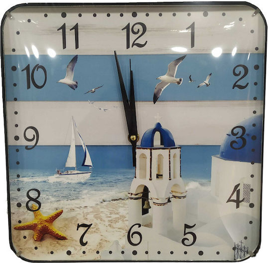 Ρολόι Τοίχου Πλαστικό Blue/White_1 Ø30cm