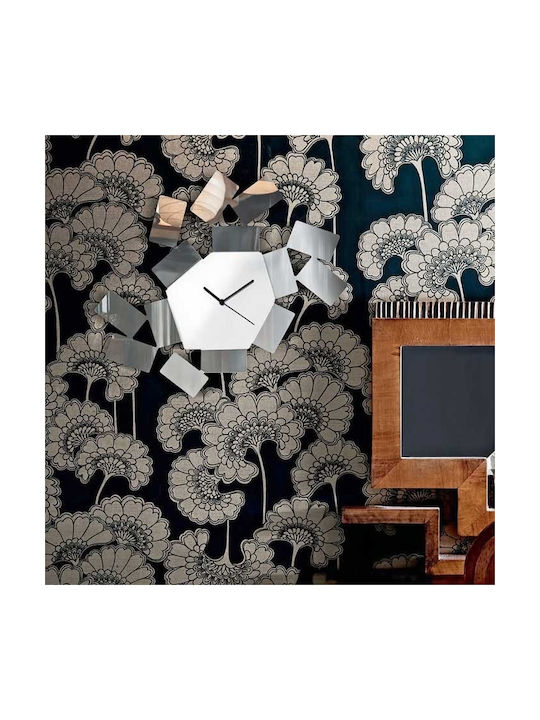 Alessi La Stanza Dello Scirocco Wall Clock Metallic Silver 46x33.5cm