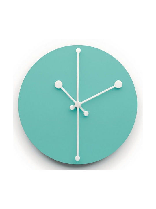 Alessi Dotty Clock Laz Ρολόι Τοίχου Μεταλλικό Τυρκουάζ Ø20cm