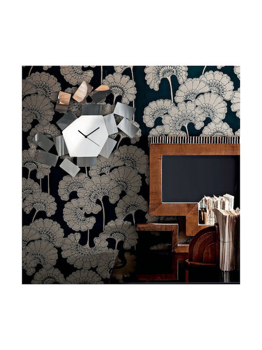 Alessi La Stanza Dello Scirocco Wall Clock Metallic Silver 46x33.5cm