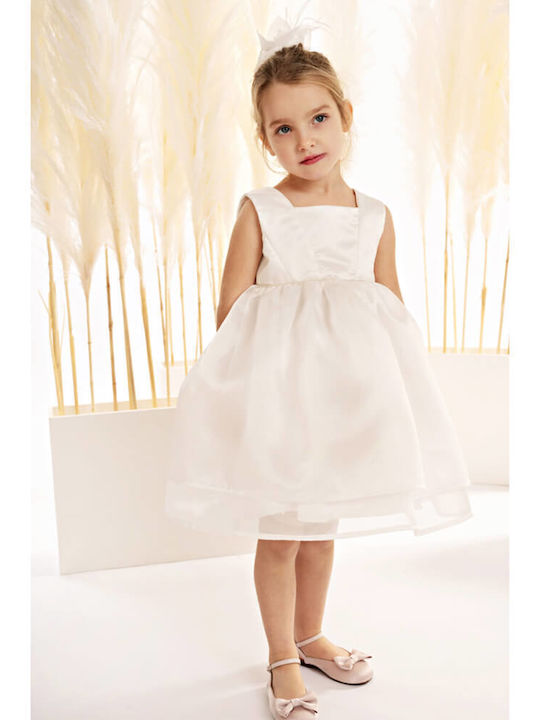 Baby Bloom White Baptism Dress made of Tulle