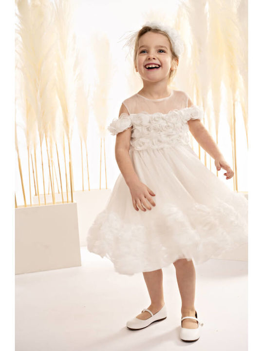 Baby Bloom White Baptism Dress made of Tulle