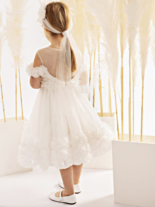 Baby Bloom White Baptism Dress made of Tulle